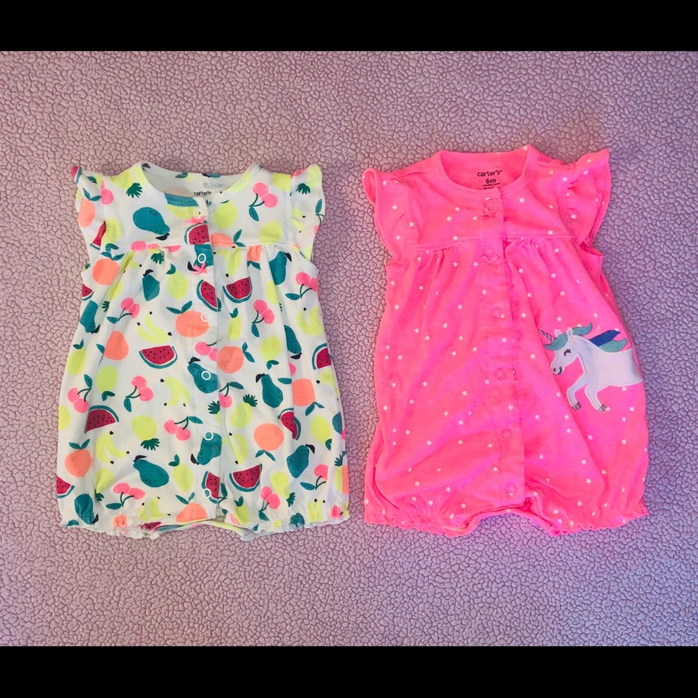 Baby girl rompers lot.